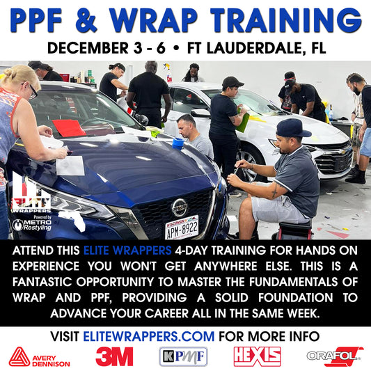 Car Wrap & Paint Protection Film Training Class - FL - December 3rd - 6th, 2024